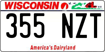 WI license plate 355NZT