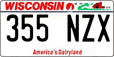 WI license plate 355NZX