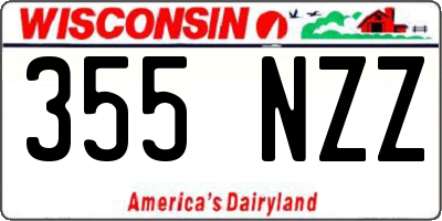 WI license plate 355NZZ