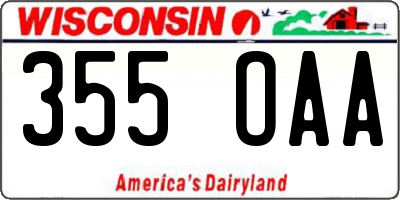 WI license plate 355OAA
