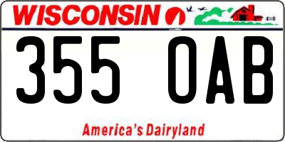 WI license plate 355OAB