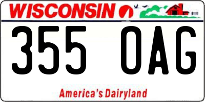 WI license plate 355OAG