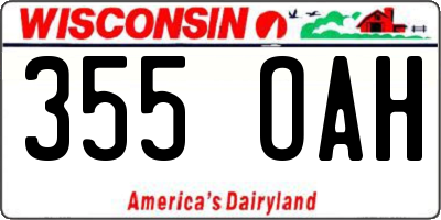 WI license plate 355OAH