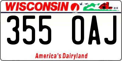 WI license plate 355OAJ