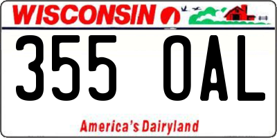 WI license plate 355OAL
