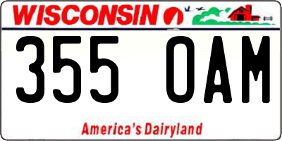 WI license plate 355OAM