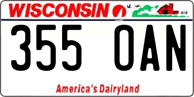 WI license plate 355OAN