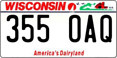 WI license plate 355OAQ