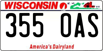WI license plate 355OAS