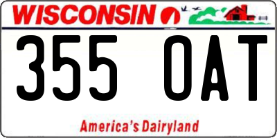 WI license plate 355OAT