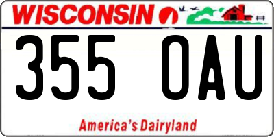 WI license plate 355OAU