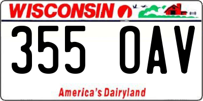 WI license plate 355OAV