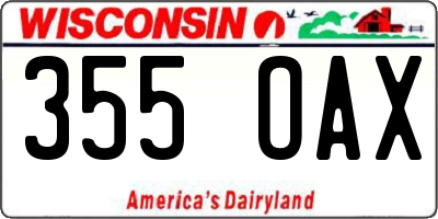 WI license plate 355OAX