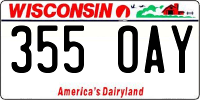 WI license plate 355OAY