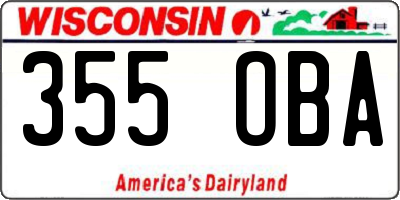 WI license plate 355OBA