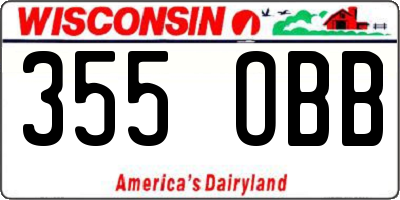WI license plate 355OBB