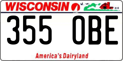 WI license plate 355OBE