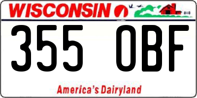 WI license plate 355OBF