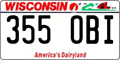 WI license plate 355OBI