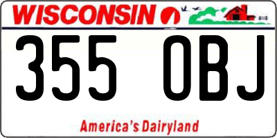 WI license plate 355OBJ