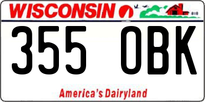 WI license plate 355OBK