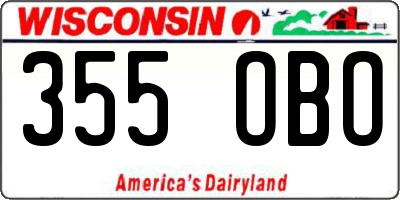 WI license plate 355OBO