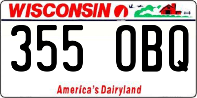 WI license plate 355OBQ