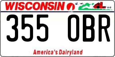 WI license plate 355OBR