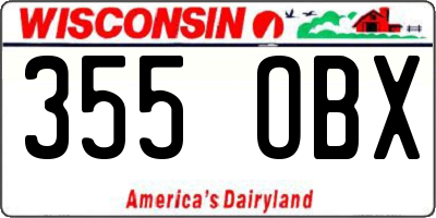 WI license plate 355OBX