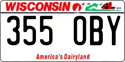 WI license plate 355OBY