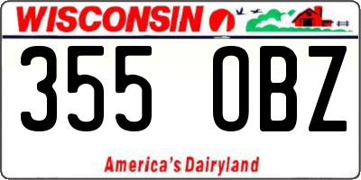 WI license plate 355OBZ