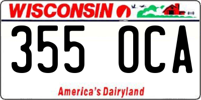 WI license plate 355OCA