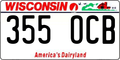 WI license plate 355OCB