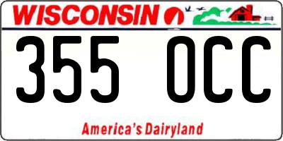 WI license plate 355OCC