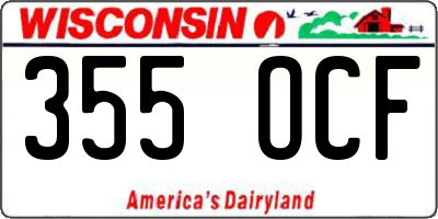 WI license plate 355OCF
