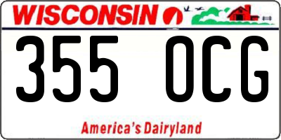 WI license plate 355OCG