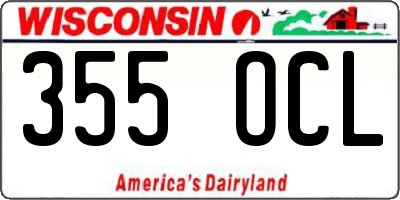 WI license plate 355OCL
