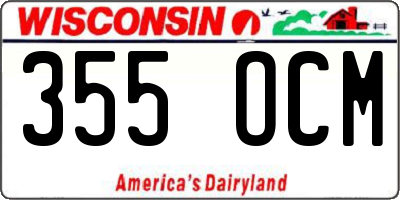 WI license plate 355OCM
