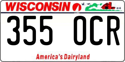 WI license plate 355OCR