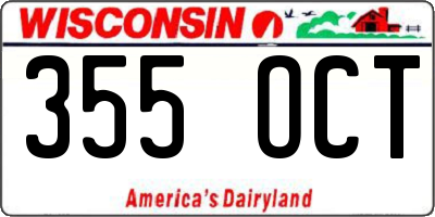 WI license plate 355OCT