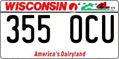 WI license plate 355OCU