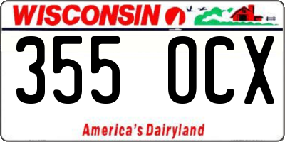 WI license plate 355OCX
