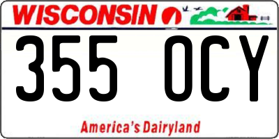 WI license plate 355OCY