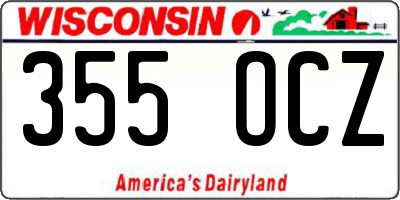 WI license plate 355OCZ