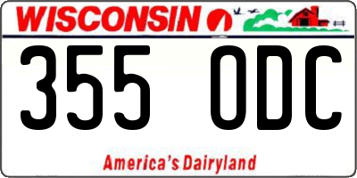 WI license plate 355ODC