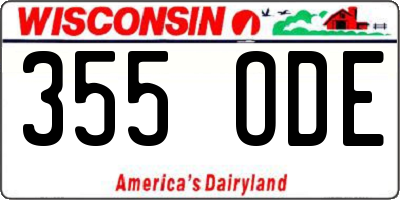WI license plate 355ODE