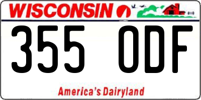 WI license plate 355ODF
