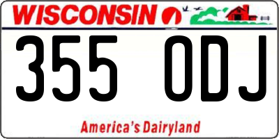 WI license plate 355ODJ
