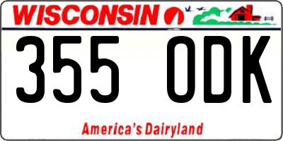 WI license plate 355ODK