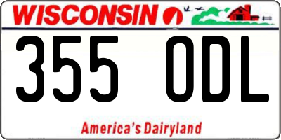 WI license plate 355ODL